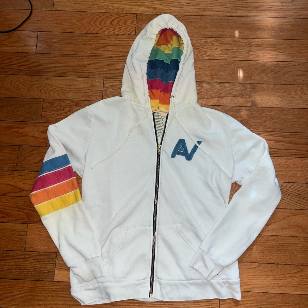 Rare Aviator Nation rainbow Hoodie